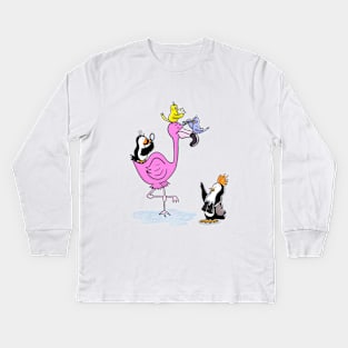 Birdwatching - Birds Watching Birds Kids Long Sleeve T-Shirt